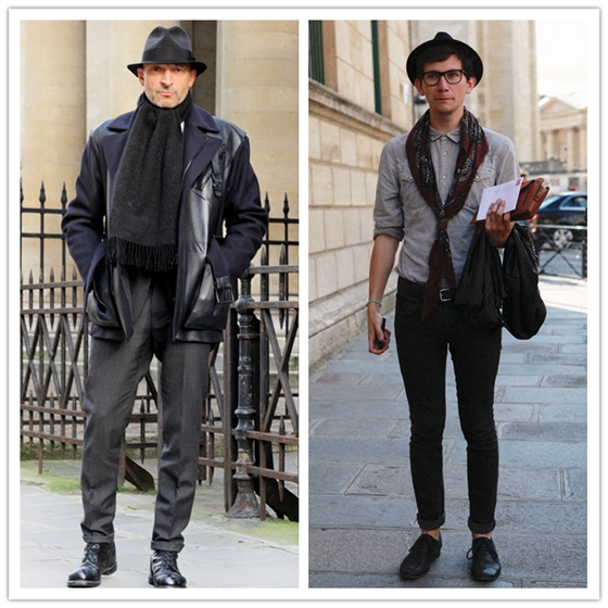 男士長(zhǎng)款圍巾打結(jié)式