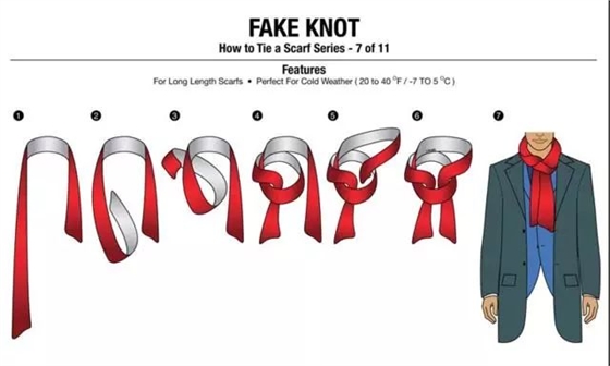 紅領(lǐng)巾式男士圍巾圍法 紅領(lǐng)巾式男士圍巾圍法