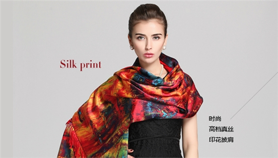 夏季女士真絲披肩