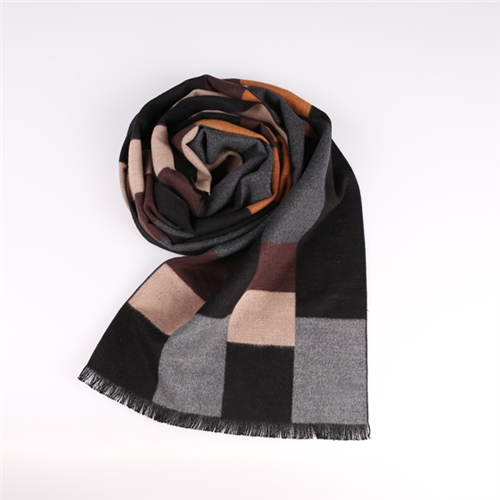 秋冬格子男士圍巾
