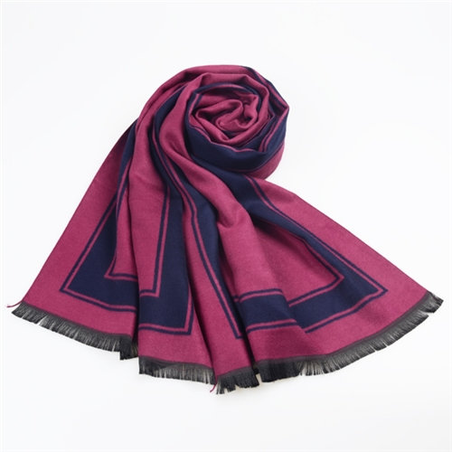 女士提花邊框披肩