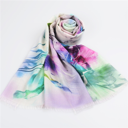 新款羊毛噴繪圍巾