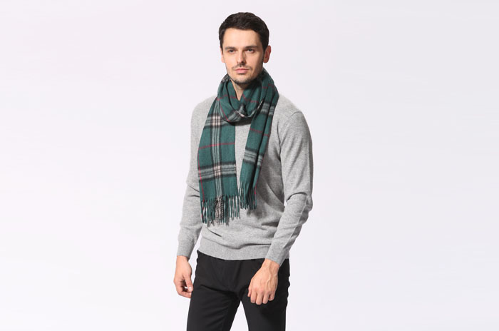 男士羊絨圍巾 格紋圍巾