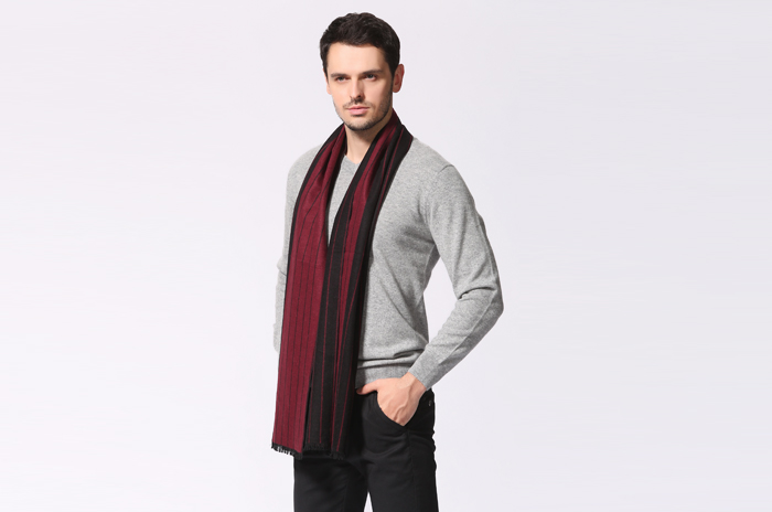 男士條紋圍巾 拉絨圍巾 男士條紋圍巾 拉絨圍巾