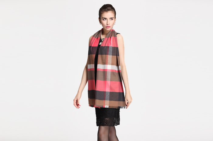 真絲格子圍巾 色織圍巾 圍巾披肩