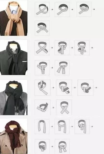 男士圍巾系法圖解