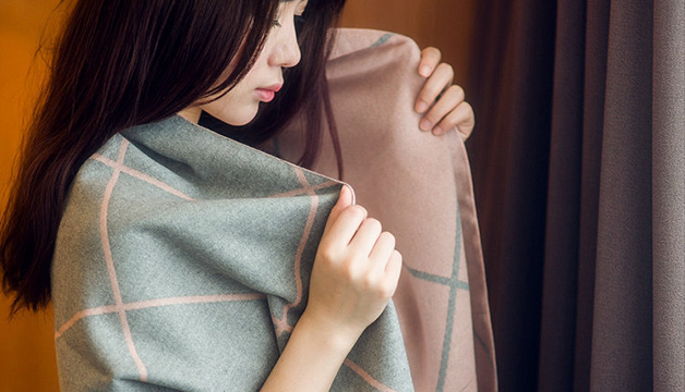 雙面拼色條紋女士披肩 雙面拼色條紋女士披肩