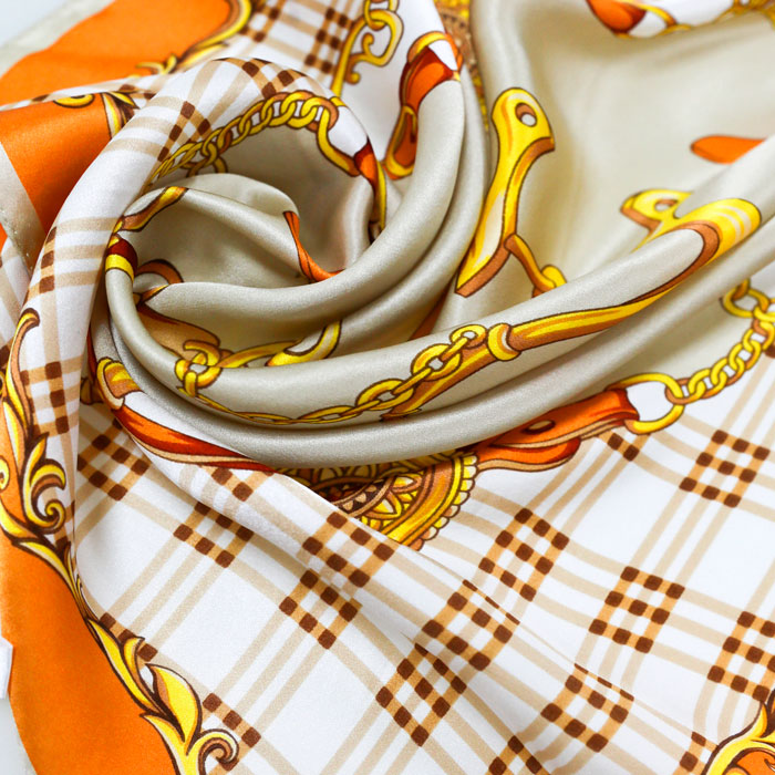 格紋誘橘小方巾細節(jié)圖