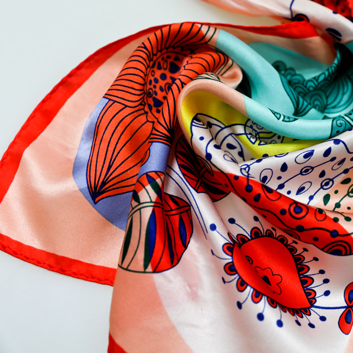 鳥語花香小方巾細(xì)節(jié)圖