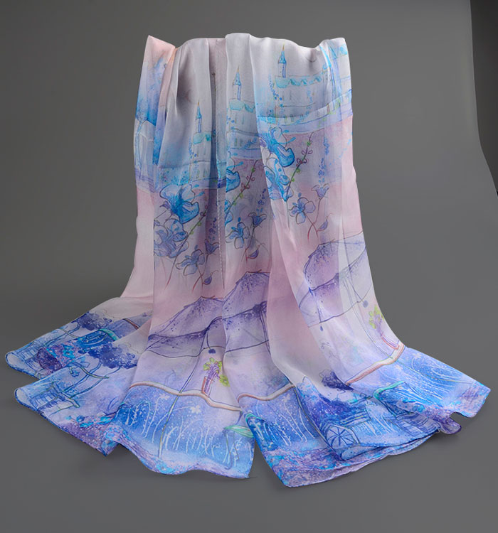 夢(mèng)幻城堡絲巾整體圖