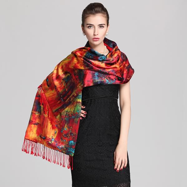 時(shí)尚高檔真絲印花披肩 時(shí)尚高檔真絲印花披肩