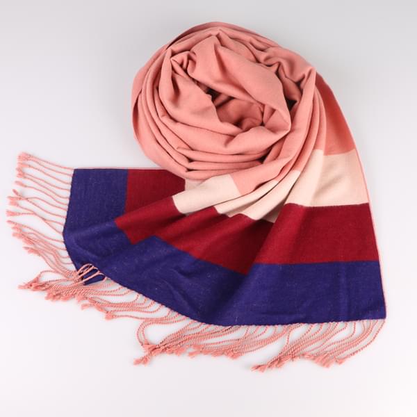 粉紅條紋披肩 粉紅條紋披肩